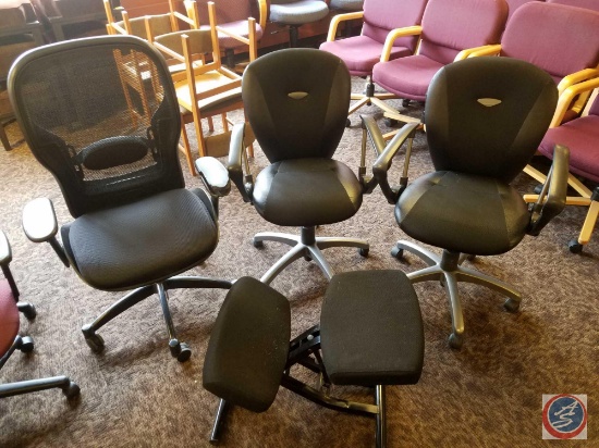 {{4XBID}} (1) Office Star Products Adjustable Office Chair, OM1110 Black Ergonomic Chair, (2)
