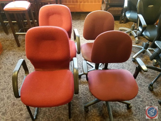 {{4XBID}} (2) Hon Rolling Adjustable Office Chairs, (2) Jorng Well Industrial Company Office Chairs