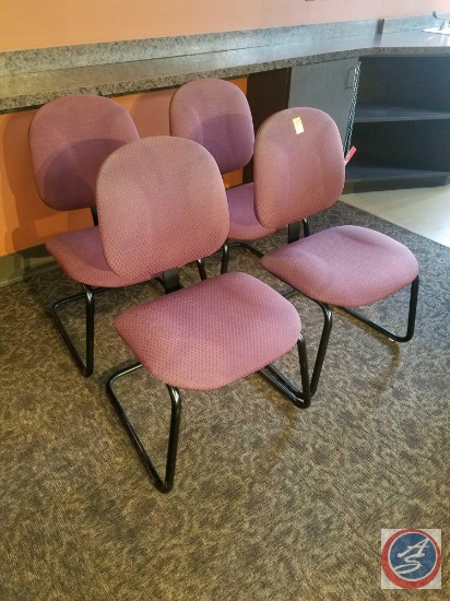 {{4XBID}} (4) Hon Upholstered Office Chairs 34"