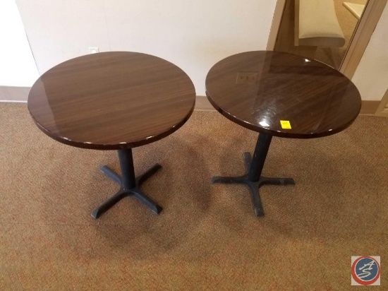 {{2XBID}} (2) Round Pedestal Tables 29 1/2" x 30"