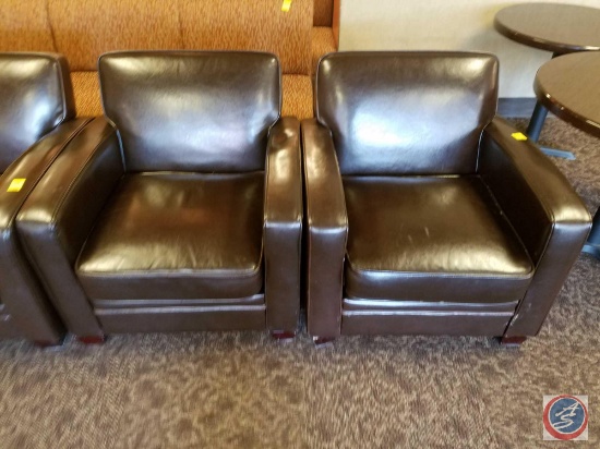 {{2XBID}} (2) Leather Chairs By Fabrique Par