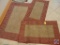 (2) 2' x 4' and (1) 3' x 5' Maroon and Brown Entryway Rugs