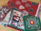 (2) Christmas Cotton Throws, and (2) Wall Hanging Quilted Christmas Decor Pieces