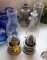 Pair of Oil Lamps, Pottery Bases w/ Two Different Sized Chimneys