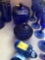 Cobalt Blue Dish, Small Blue Candy Dish and (2) Blue Bunnies