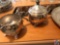 Sewing Table, (3) Pieces of Silver Plate, William Rogers 171, POLLE Silver Company Biscuit Bowl, and