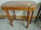 Vintage Wood Inlay 32 x 19 x 30 in. Spindle Leg Side Table