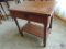 Vintage Wood Turned Leg Side Table 26 x 18 x 27 in. w/ Drawer and Bottom Shelf