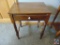 Vintage Turned Leg Wood Side Table w/ Drawer 22 x 16 x 27 in.