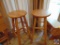 {{3x$Bid}} (3) Oak Stools 30'' in Height. - Sold 3x the Money