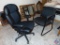 {{2x$Bid}} Vinyl and Cloth Rolling Office Chair, and a Companion Waiting Chair. Sold 2x the Money