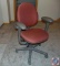 Burnt Orange and Gray Upholstered Rolling Office Chair w/ Arms