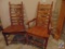 {{2x$Bid}} Oak Ladder Back Chair and Matching Captain's Chair - Sold 2x the Money