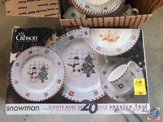 Gibson 'Snowman' Dinner Service for Eight, in (2) Boxes