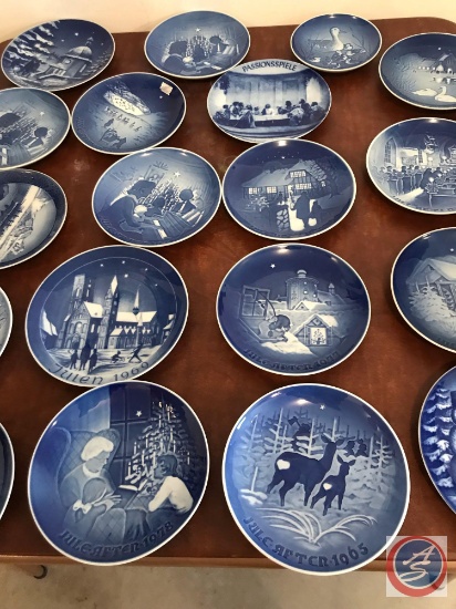 Collection of (19) Bing and Grondahl Decorated Collector Plates Ranging from 1966 on...