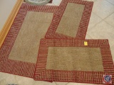 (2) 2' x 4' and (1) 3' x 5' Maroon and Brown Entryway Rugs