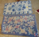 (2) Sculpted Blue Acrylic Accent Rugs, (2.5 x 4') 42 x 28