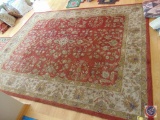 Kingsley House Dense Wool 10 x 12 ft. Maroon Floor Rug Made in India