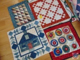 (4) Quilted Wall Hangings, None Over 3 Foot in Diameter