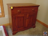Vintage Walnut Single-Drawer Storage Dresser/Cabinet, Some Water Spots on Top. 34 x 16 x 31 in.