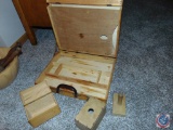 Wooden Briefcase 17x13x4 in. Square Butter Pat Former, and an Oak Recipe Card Holder