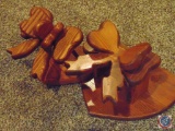 (2) Wooden Bow Designed Quilt Wall Hooks