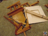 (2) Easels, an Art Table, T Squares and a Music Stand