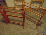 (2) Wood Quilt Racks, Oak and Pine