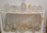 (2) Shelves of Pressed Glassware