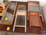 Grout Cutter and (4) Assorted Vintage Wash Boards and a Card Table