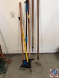 (4) Hoses, Foot Chopper, Rake and a Car Wash Hose Head