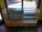 Wood and Glass Display Case with Two Glass Adjustable Shelves and Sliding Doors Measuring 70