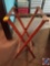 {{3X$BID}} (3) Wooden Waiter Tray Stand