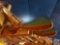 (2) Large Wood Fish {{LIGHT FIXTURE IS PART OF LOT 223. IF YOU PURCHASE THE FISH YOU MAY NOT REMOVE