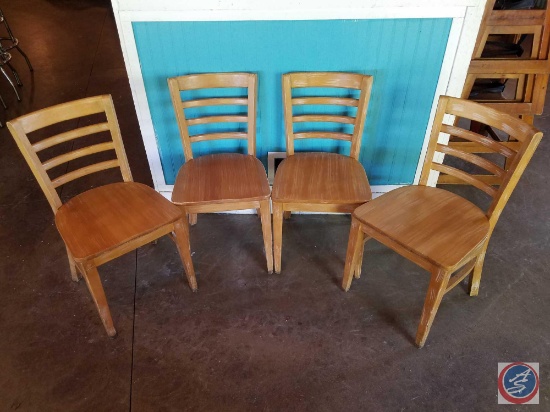{{4X$BID}} (4) Wooden Shelby Williams Restaurant Chairs