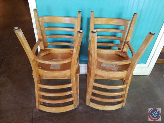{{4X$BID}} (4) Wooden Shelby Williams Restaurant Chairs