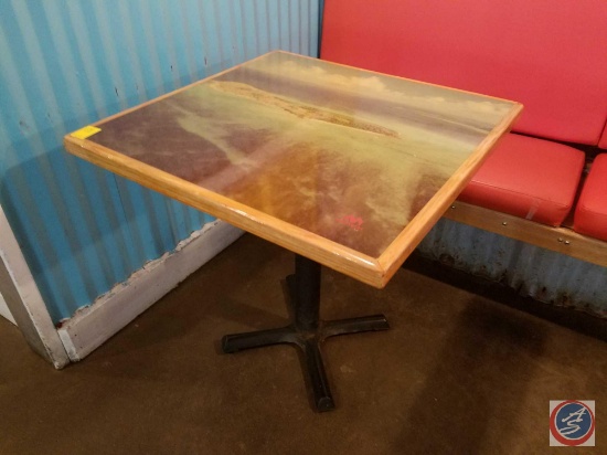 {{2X$BID}} (2) 4 Top Tables with Maptech Image Printed On 30" x 30" x 29"