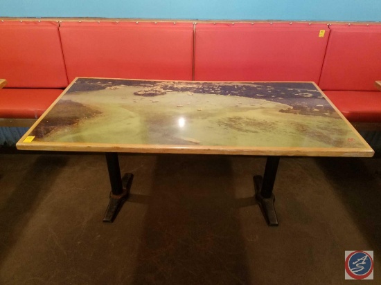 6 Top Table with Maptech Image Printed On 66" x 33" x 30"