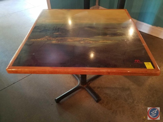 4 Top Table with Maptech Image Printed On 34" x 34" x 29"
