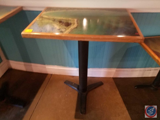Bar Height Table with Maptech Image Printed On 34" x 24" x 41"