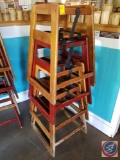 {{4X$BID}} (4) Wooden Restaurant High Chairs