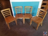 {{4X$BID}} (4) Wooden Shelby Williams Restaurant Chairs