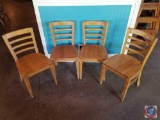 {{4X$BID}} (4) Wooden Shelby Williams Restaurant Chairs