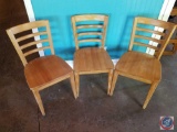 {{3X$BID}} (3) Wooden Shelby Williams Restaurant Chairs