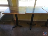 {{2X$BID}} (2) Square Bar Height Tables with Maptech Image Printed On 34
