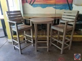 {{3X$BID}} (2) Bar Height Resin Lifeguard Chairs, (1) Bar Height Resin Table 30