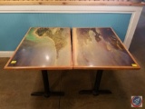 {{2X$BID}} (2) 4 Top Tables with Maptech Image Printed On 30