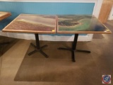 {{2X$BID}} (2) 4 Top Tables with Maptech Image Printed On 34