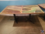 {{2X$BID}} (2) 4 Top Tables with Maptech Image Printed On 34