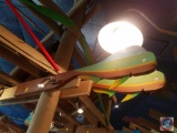 (2) Large Wood Fish {{LIGHT FIXTURE IS PART OF LOT 223. IF YOU PURCHASE THE FISH YOU MAY NOT REMOVE